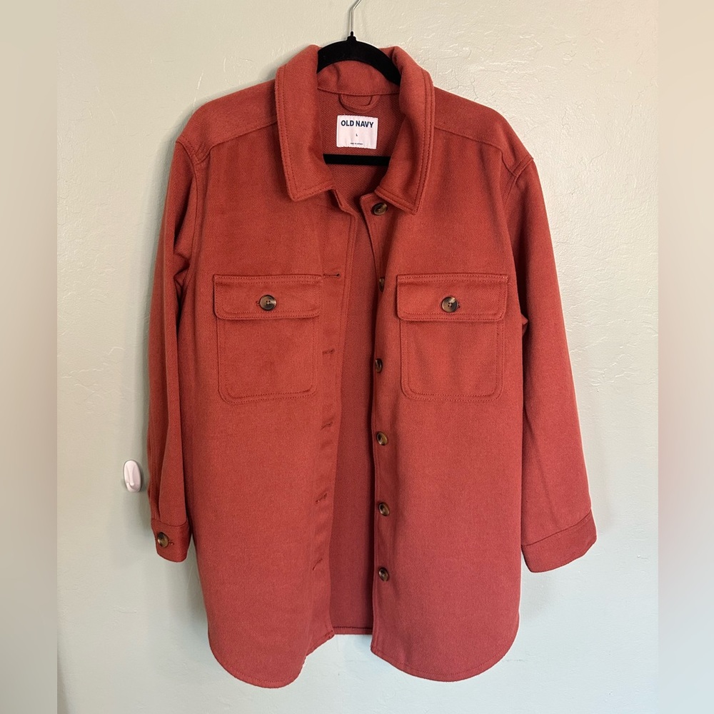 Oversized flannel sweater jacket Size Large Pink/dark mauve color